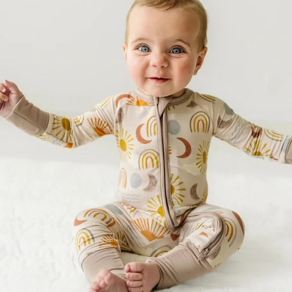 Little Sleepies Desert Sunrise Zippy Pajama Size 6-12M GUC - Picture 1 of 6